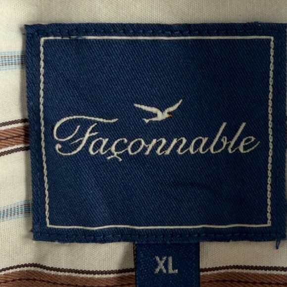 Faconnable Colorful Button-Down Cotton USA Striped XL Men Shirt Long Sleeve - Picture 13 of 16